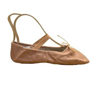 Bloch Women’s Pink Leather With Bow Elastic Straps Dansoft Ballet Flats Size 5D
